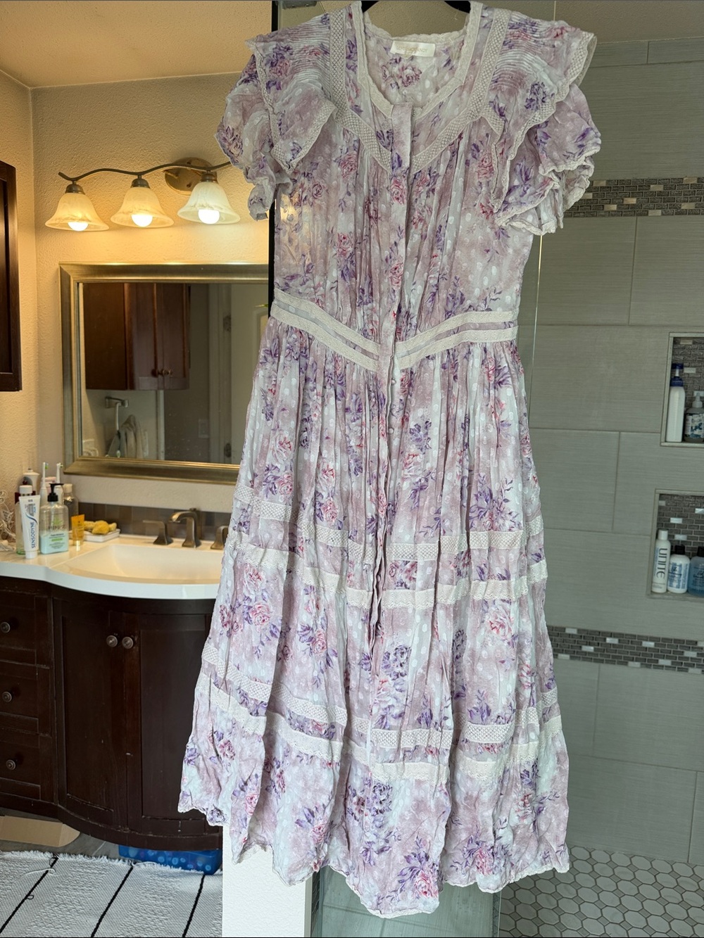LoveShackFancy Lavender Floral Dress